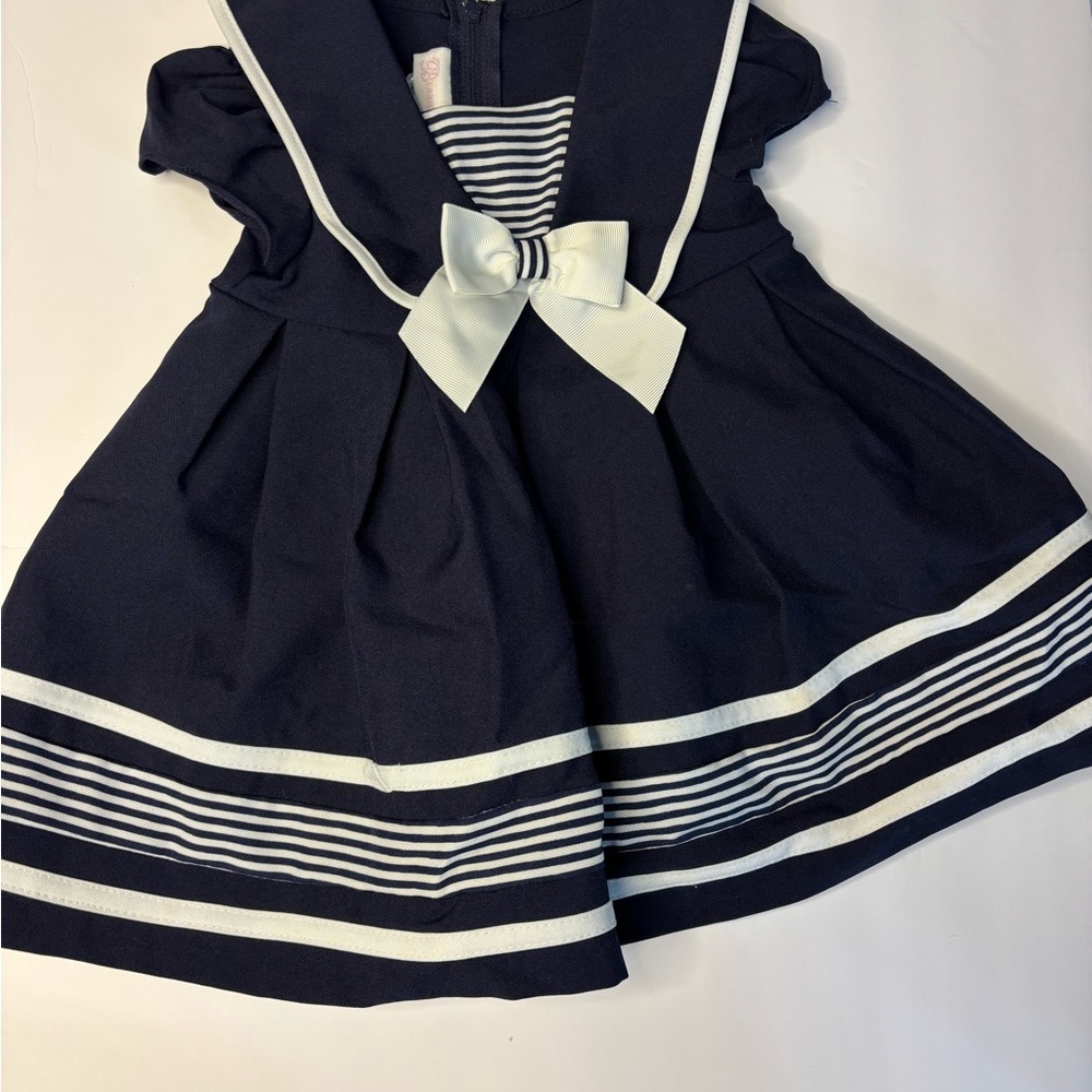 Bonnie Baby Navy and White Striped Dress